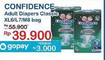 Promo Harga Confidence Adult Diapers Classic Night M8, L7, XL6 6 pcs - Indomaret