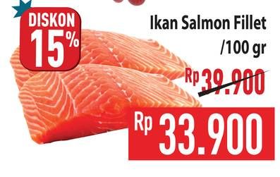 Promo Harga Salmon Fillet per 100 gr - Hypermart