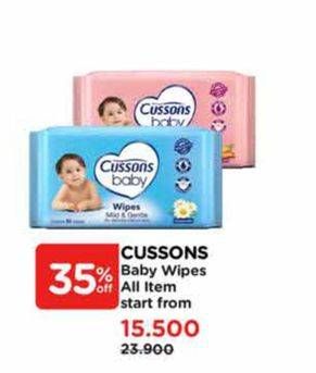 Promo Harga Cussons Baby Wipes All Variants 50 sheet - Watsons