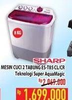 Promo Harga SHARP Washing Machine Twin Tub ES T85CL CR-V  - Hypermart