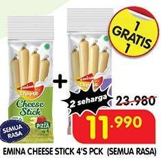 Promo Harga EMINA Cheese Stick All Variants per 4 pcs 12 gr - Superindo