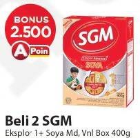 Promo Harga SGM Eksplor Soya 1-5 Susu Pertumbuhan Madu, Vanila 400 gr - Alfamart