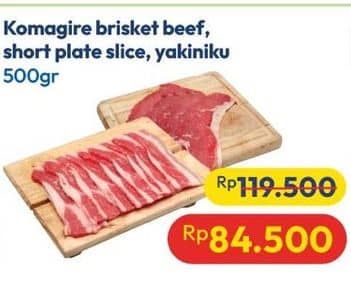 Promo Harga Komagire Brisket Beef/Short Plate Slice/Yakiniku  - Hypermart