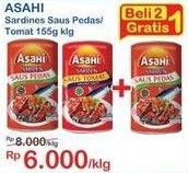Promo Harga ASAHI Sardines Saus Pedas, Saus Tomat 155 gr - Indomaret