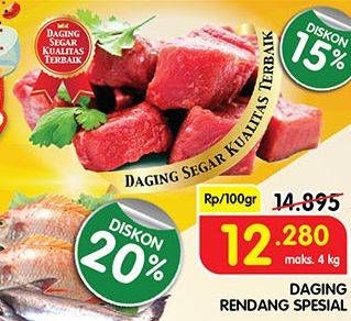 Promo Harga Daging Rendang Sapi Spesial per 100 gr - Superindo