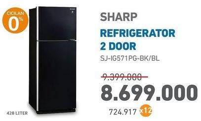 Promo Harga SHARP SJ-IG571PG-BK Refrigerator 2 Door  - Electronic City
