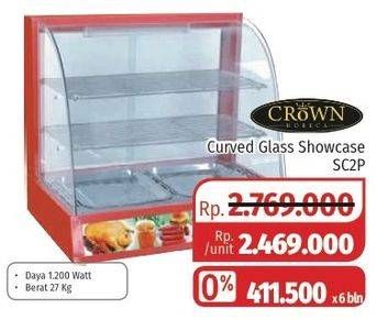 Promo Harga CROWN Curve Glass Showcase  - Lotte Grosir