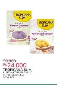 Promo Harga Tropicana Slim Cookies Klepon, Korean Garlic Butter, Korean Goguma 100 gr - Indomaret