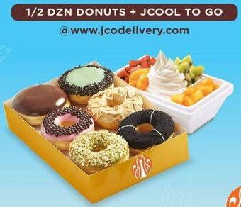 Promo Harga 1/2 Dzn Donuts + JCool To Go  - JCO