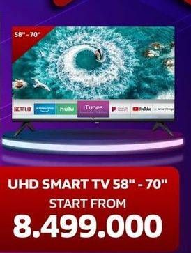 Promo Harga SAMSUNG/ SONY/ LG/ SHARP/ PANASONIC/ POLYTRON/ PHILIPS/ HISENSE/ TOSHIBA/ TCL/ COOCAA/ XIAOMI UHD Smart TV 58" - 70"  - Electronic City