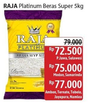 Promo Harga Raja Platinum Beras Slyp Super 5000 gr - Alfamidi