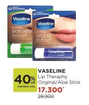 Promo Harga VASELINE Lip Therapy Original, Aloe Care  - Watsons