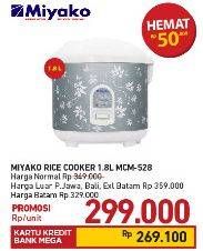 Promo Harga MIYAKO MCM 528 | Magic Com 1800 ml - Carrefour