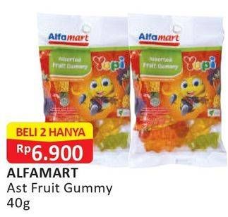 Promo Harga ALFAMART Assorted Fruit Gummy per 2 pouch 40 gr - Alfamart