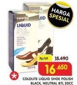 Promo Harga COLOLITE Liquid Shoe Polish Black, Neutral 20 ml - Superindo