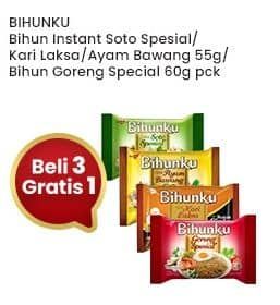 Promo Harga Bihunku Bihun Instan Soto Spesial, Kari Laksa, Ayam Bawang, Goreng Spesial 55 gr - Indomaret