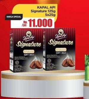 Promo Harga Kapal Api Signature 2 In 1 Kopi + Gula per 5 sachet 25 gr - LotteMart