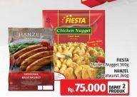 Promo Harga FIESTA Chicken Nugget 500gr + HANZEL Bratwurst 360gr  - LotteMart
