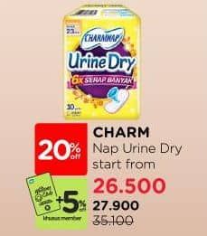 Promo Harga Charmnap Urine Dry Pembalut 8 pcs - Watsons