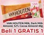 Promo Harga Van Houten Chocolate Milk Chocolate, Almonds 40 gr - Alfamidi