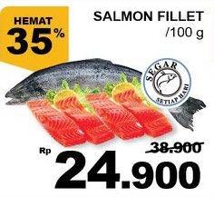 Promo Harga Salmon Fillet per 100 gr - Giant