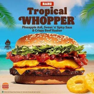Promo Harga Burger King Tropical Whopeer  - Burger King