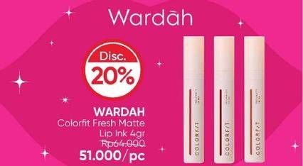 Promo Harga Wardah Colorfit Fresh Matte Lip Ink 4 gr - Guardian