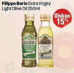 Promo Harga FILIPPO BERIO Olive Oil Extra Virgin, Extra Light 250 ml - Carrefour