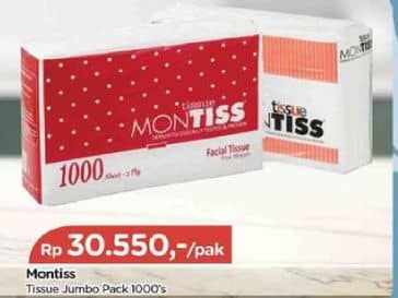Promo Harga Montiss Facial Tissue 1000 sheet - TIP TOP