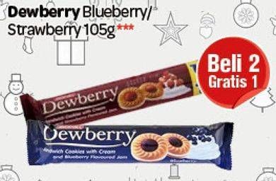 Promo Harga DEWBERRY Cookies Bluberry, Strawberry 105 gr - Carrefour