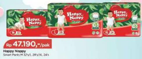 Promo Harga Happy Nappy Smart Pantz Diaper M32, L28, XL24 24 pcs - TIP TOP