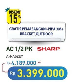 Promo Harga Sharp AH-A5ZEY | AC Standard 1/2PK  - Hypermart