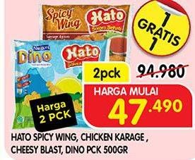 HATO Spicy Wing/Chicken Karage/Cheesy Blast/Dino 500gr
