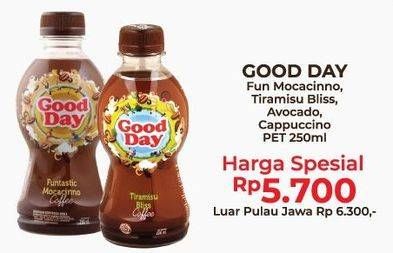 Promo Harga Good Day Coffee Drink Funtastic Mocacinno, Tiramisu, Avocado Delight, Cappucino 250 ml - Alfamart