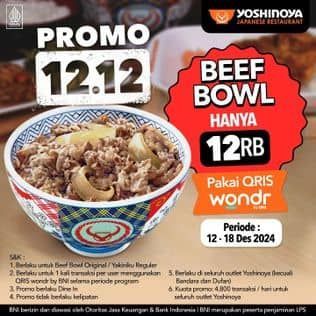 Promo Harga Promo 12.12 Beef Bowl  - Yoshinoya