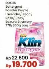 Promo Harga So Klin Softergent Purple Lavender, Rossy Pink, Soft Sakura 770 gr - Indomaret