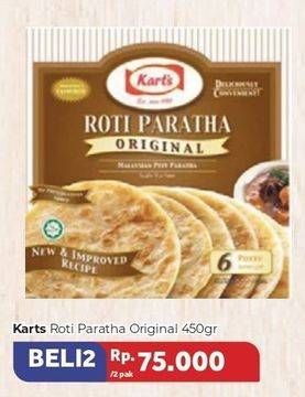 Promo Harga KARTS Roti Paratha Original 450 ml - Carrefour
