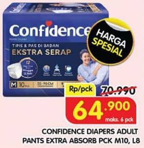 Promo Harga Confidence Adult Pants Slim & Fit Extra Absorb M10, L8 8 pcs - Superindo