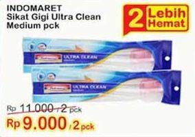 Promo Harga INDOMARET Sikat Gigi Ultra Clean Medium per 2 pcs - Indomaret