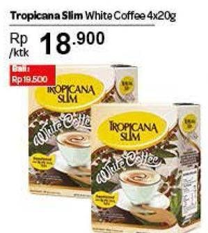 Promo Harga Tropicana Slim White Coffee per 4 sachet 20 gr - Carrefour