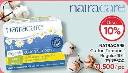 Promo Harga Natracare Cotton Tampons Regular Applicator 10 pcs - Guardian