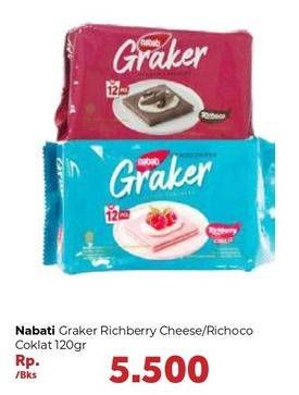 Promo Harga NABATI Graker Graham Crackers Richberry Cheese, Richoco 120 gr - Carrefour