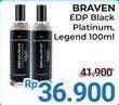Promo Harga Braven Eau De Parfum Black Legend, Platinum 100 ml - Alfamidi