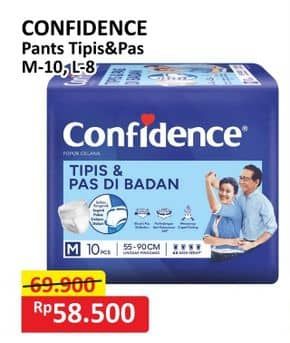 Promo Harga Confidence Adult Pants Tipis & Pas Di Badan L8, M10 8 pcs - Alfamart