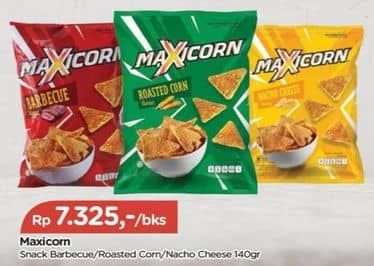 Promo Harga MAXICORN Snack Barbecue, Nacho Cheese, Roasted Corn 150 gr - TIP TOP