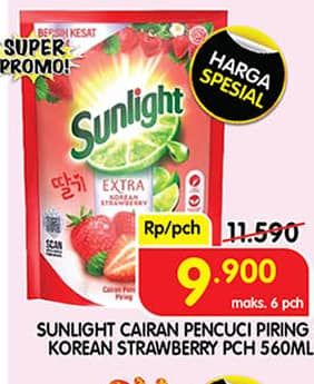 Promo Harga Sunlight Pencuci Piring Korean Strawberry 560 ml - Superindo