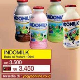 Promo Harga Indomilk Susu Cair Botol All Variants 190 ml - Yogya