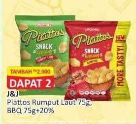 Promo Harga PIATTOS Snack Kentang Seaweed, BBQ 75 gr - Alfamart