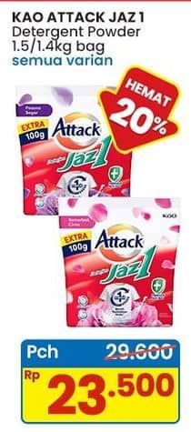 Promo Harga Attack Jaz1 Detergent Powder All Variants 1400 gr - Indomaret