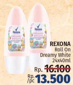 Promo Harga REXONA Deo Roll On Dreamy White 40 ml - LotteMart